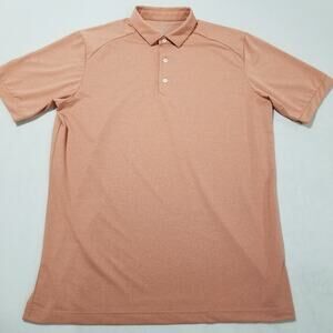 Eagegof Polo Shirt Mens Large Pink Peach Golf Lightweight Dri Fit Short Sleeve